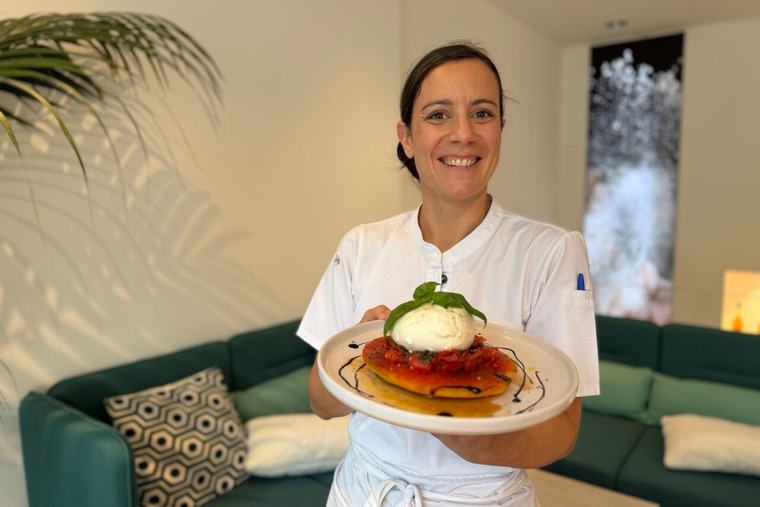 Carole Lesquer (Alegria) et sa pastèque grillée, burrata